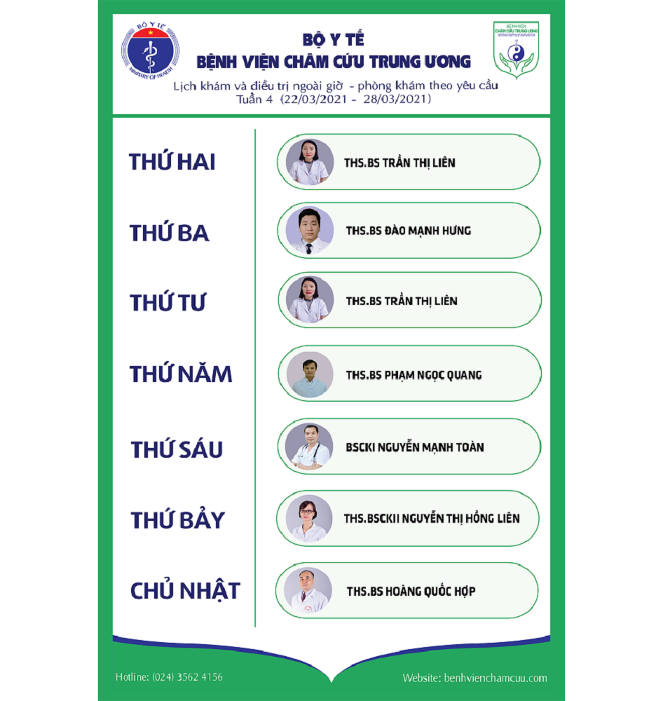 Lịch khám và điều trị ngoài giờ - Phòng khám và điều trị theo yêu cầu
