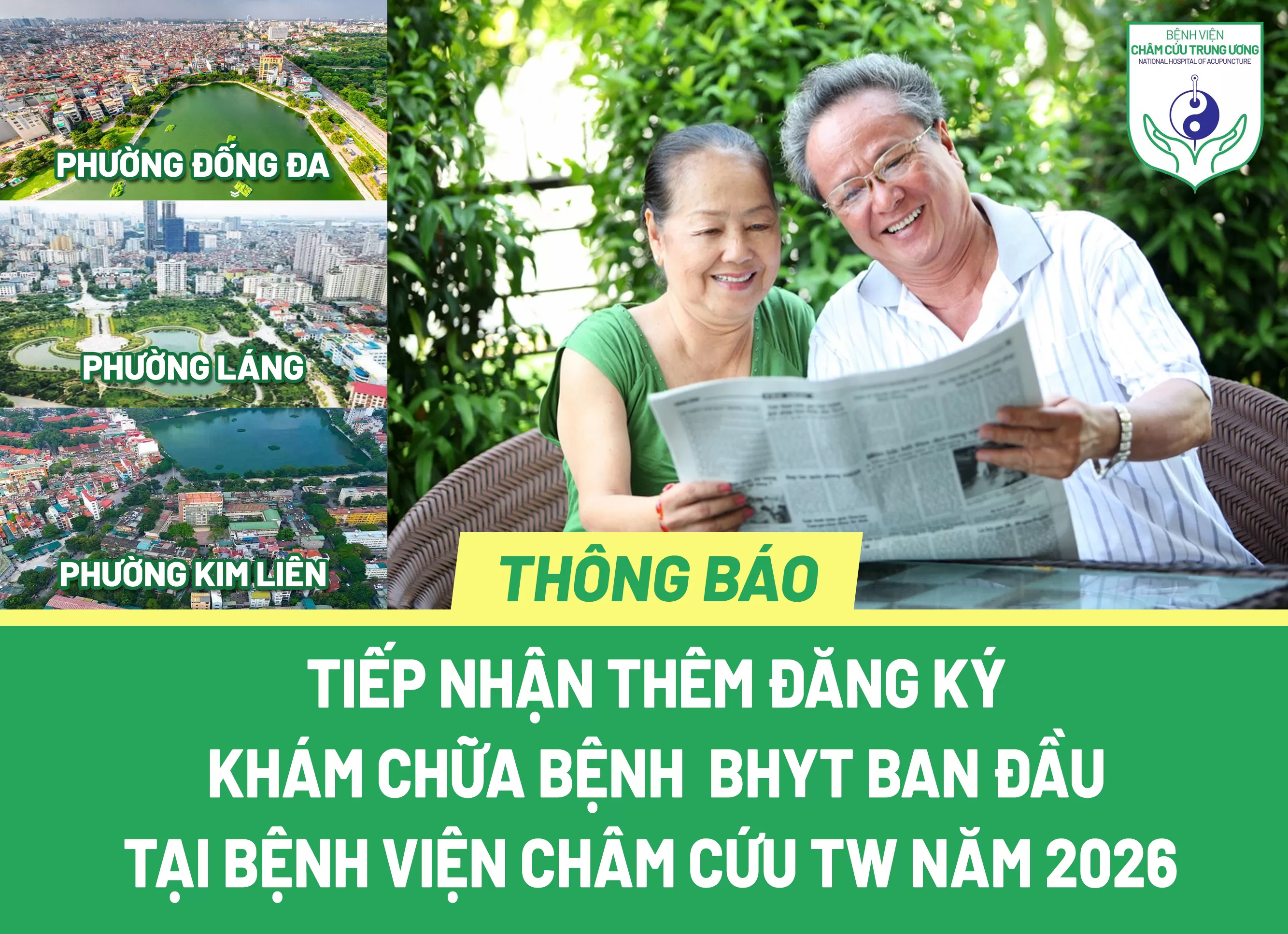 THÔNG BÁO: Về việc tiếp nhận đăng ký khám chữa bệnh Bảo hiểm y tế ban đầu tại Bệnh viện Châm cứu Trung ương