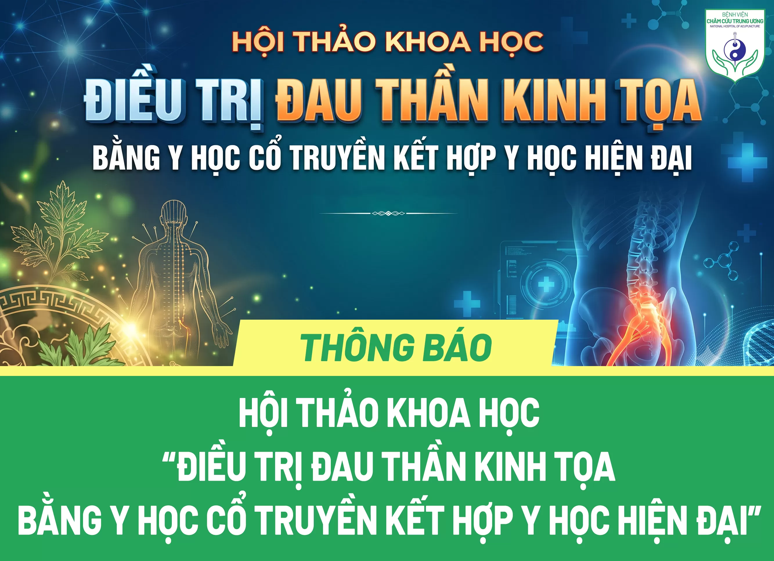 Bệnh viện Châm cứu TW tổ chức Hội thảo khoa học: “Điều trị Đau thần kinh tọa bằng Y học cổ truyền kết hợp Y học hiện đại” 2026